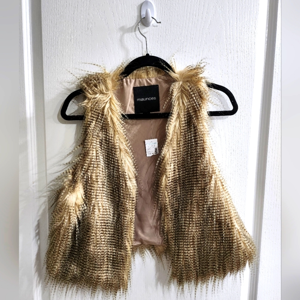 Faux Fur Vest NWT by Maurice's